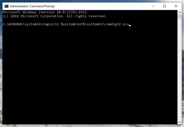 Как зарегистрировать comdlg32 ocx в windows 10